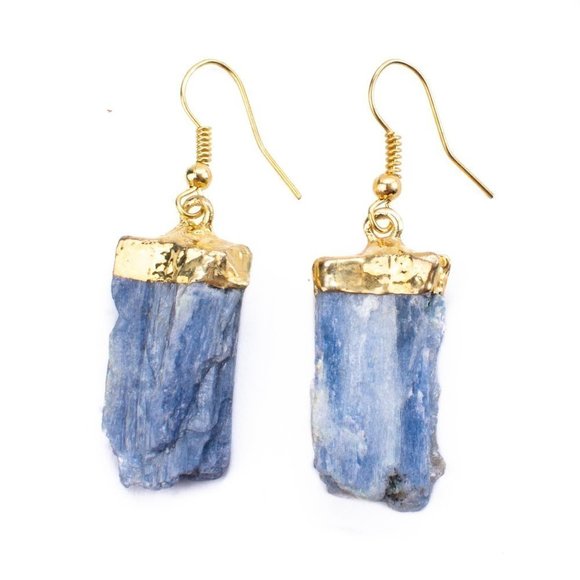 Interiors in Balance Jewelry - Blue Kyanite Rough Crystal  Earrings